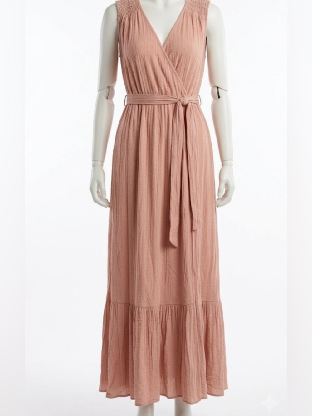 Knox Rose Sleeveless Wrap Maxi Dress in Dusty Rose
